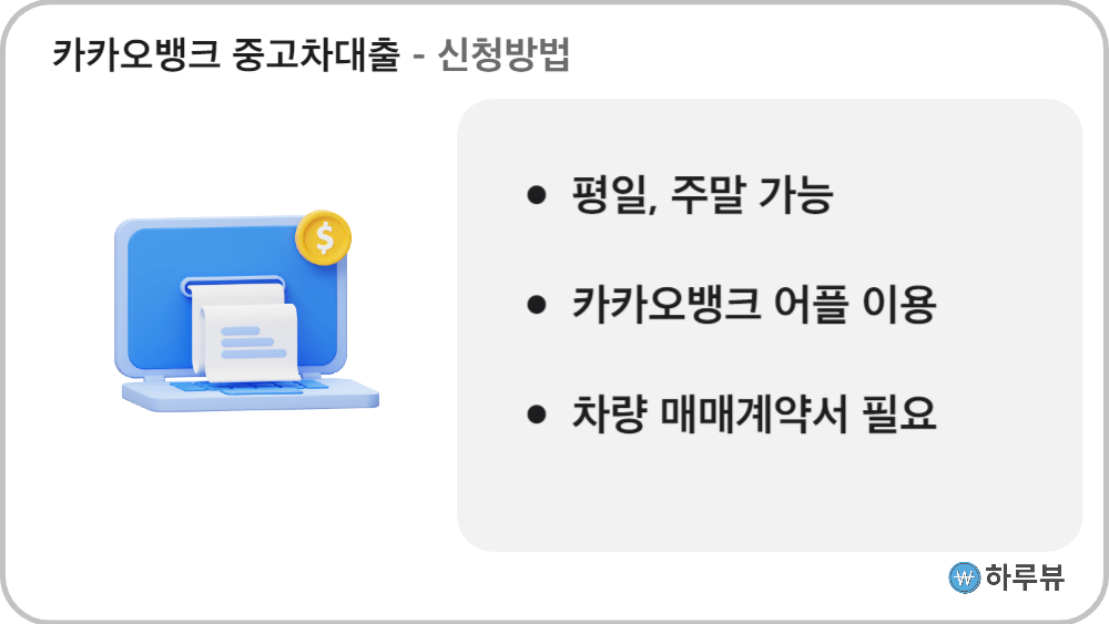 카카오뱅크중고차대출신청방법