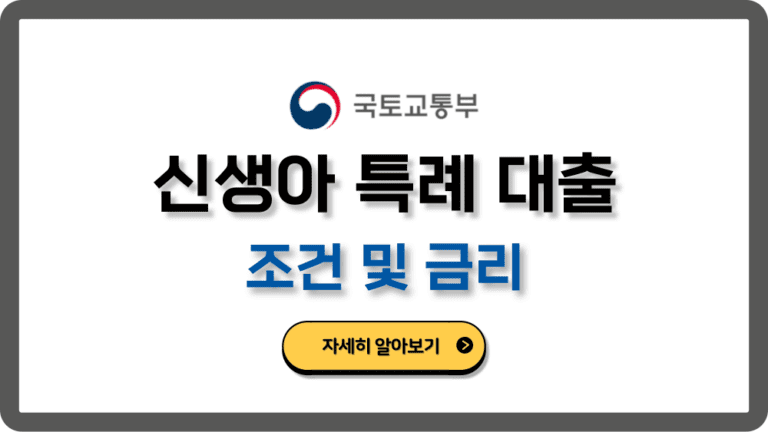 신생아특례대출조건금리한도기간